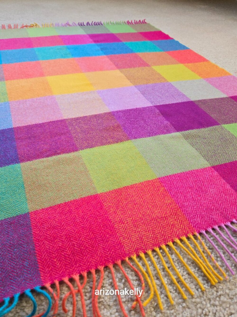 NWT Avoca Lambswool Throw Lap Blanket/Baby Wrap Multicolor Herringbone Ireland - Picture 9 of 11